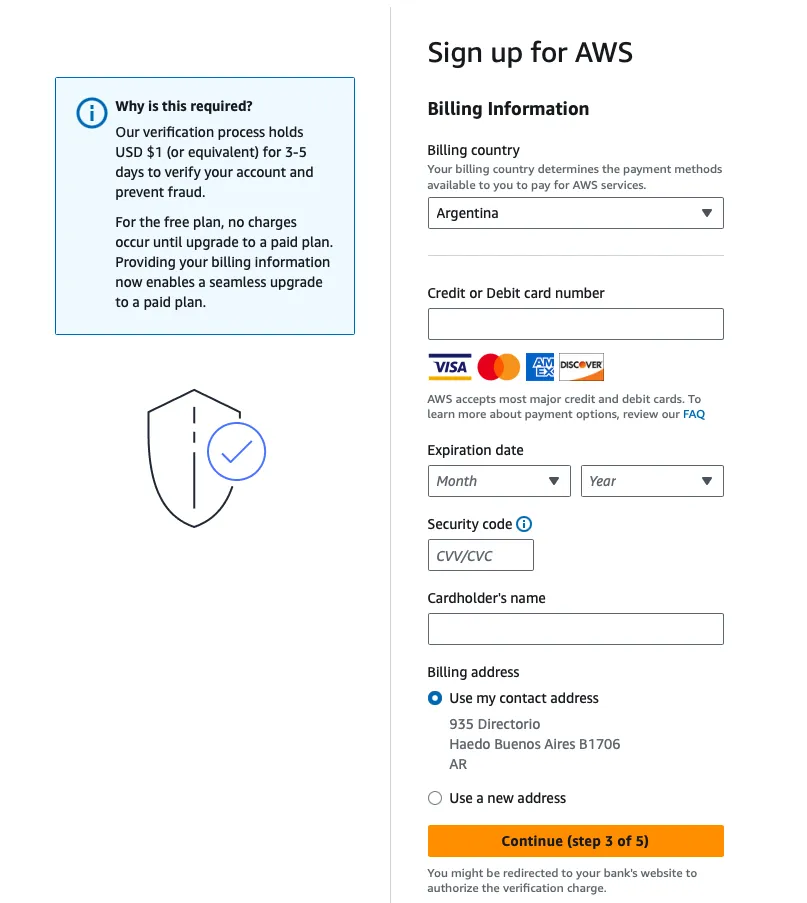 Información de facturación