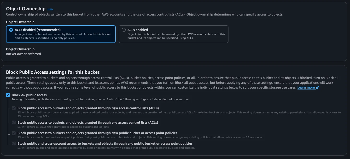 Configuración de Block Public Access
